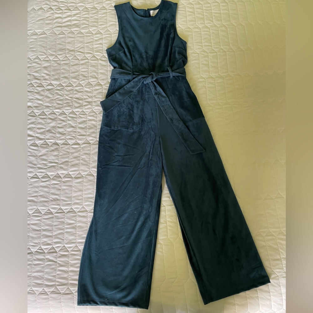Anthropologie Faux Suede Blue Jumpsuit XS - Picture 4 of 7